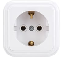 1-местная розетка STEKKER с заземлением PST16-21-20 RA 16-133-Б, пластик АВС, 16А, IP20, белый 39689