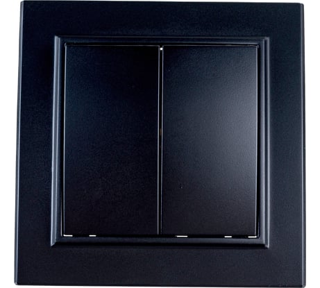 2-клавишный выключатель STEKKER PSW10-9004-03, 250V, 10А, серия Эрна, черный 39473