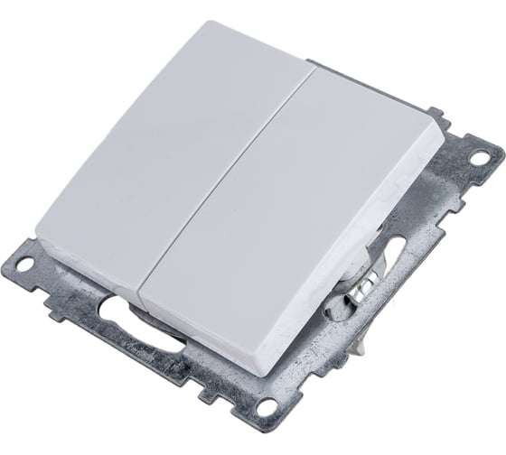 2-клавишный выключатель STEKKER механизм, GLS10-7104-01, 250V, 10А, серия Катрин, белый 39300