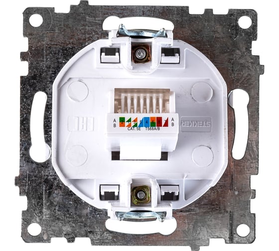 1-местная компьютерная розетка STEKKER RJ-45 механизм, GLS00-7107-01, серия Катрин, белый 39305