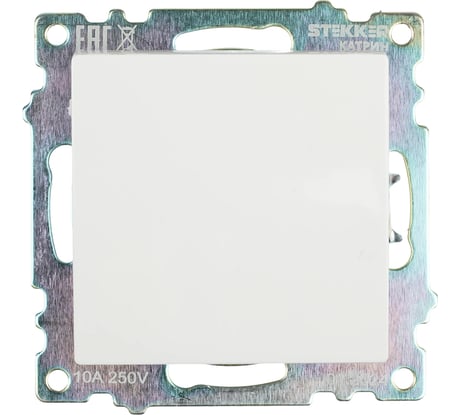 1-клавишный выключатель STEKKER механизм, GLS10-7103-01, 250V, 10А, серия Катрин, белый 39298