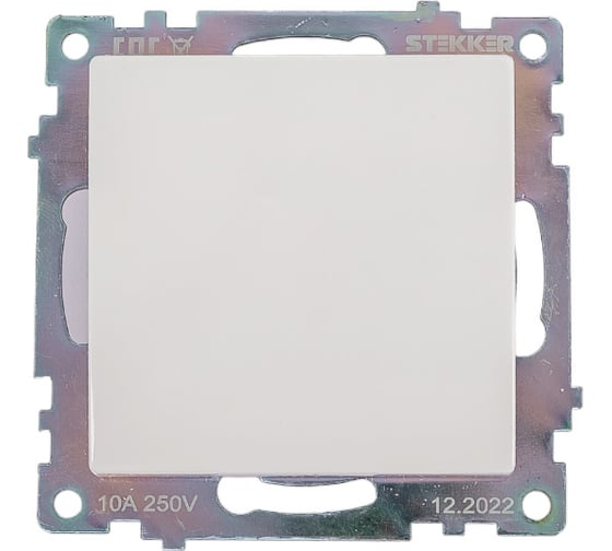1-клавишный выключатель STEKKER механизм, GLS10-7103-01, 250V, 10А, серия Катрин, белый 39298