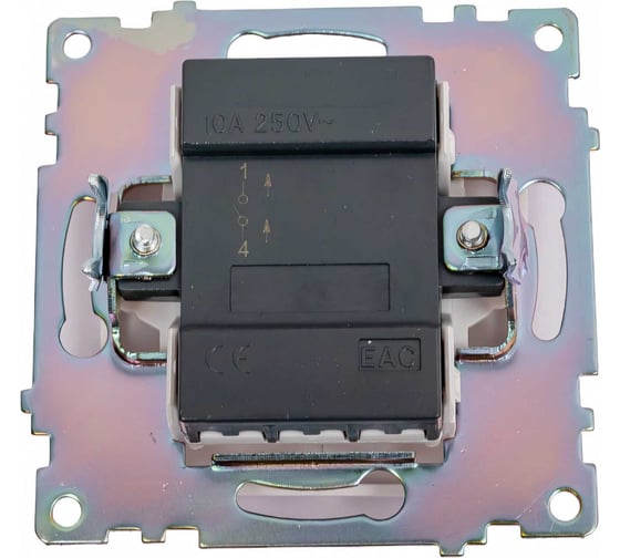 1-клавишный выключатель STEKKER механизм, GLS10-7103-01, 250V, 10А, серия Катрин, белый 39298