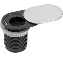 Круглый удлинитель для стола REJS SLIDER 60 1x shchuko USB кабель с вилкой, серебро TR19.0025.08.049