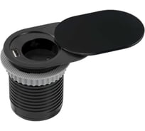 Круглый удлинитель для стола REJS SLIDER 60mm, 1x shchuko USB, кабель с вилкой, черный TR19.0025.08.061