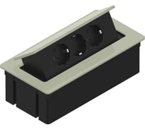 Удлинитель для стола KWADRO прямоугольный 3x schuko кабель с вилкой серебро REJS TR19.0003.08.049