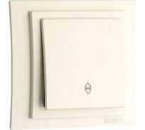 1-клавишный проходной выключатель MONO ELECTRIC Larissa, слоновая кость 103-010125-109
