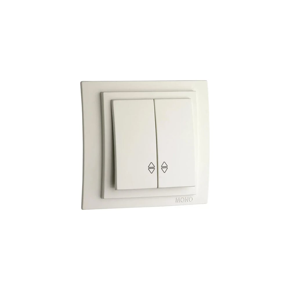 2-клавишный проходной выключатель MONO ELECTRIC Larissa, слоновая кость ...
