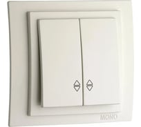 2-клавишный проходной выключатель MONO ELECTRIC Larissa, слоновая кость 103-010123-111