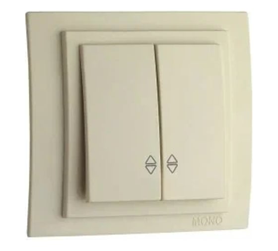 2-клавишный проходной выключатель MONO ELECTRIC Larissa, кремовый 103-171723-111 1