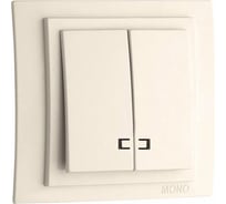 2-клавишный выключатель с подсветкой MONO ELECTRIC Larissa, слоновая кость 103-010125-103