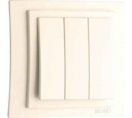 3-клавишный выключатель MONO ELECTRIC Larissa, слоновая кость 103-010122-114