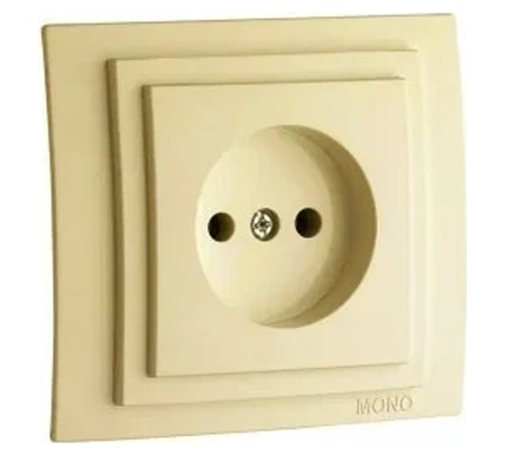Розетка MONO ELECTRIC Larissa, без заземления, кремовый 103-171722-116 1