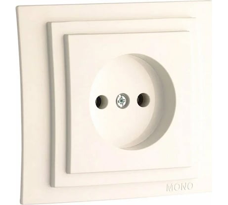 Розетка MONO ELECTRIC Larissa, без заземления, слоновая кость 103-010122-116