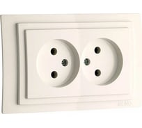 2-я розетка MONO ELECTRIC Larissa, без заземления, слоновая кость 103-010105-121