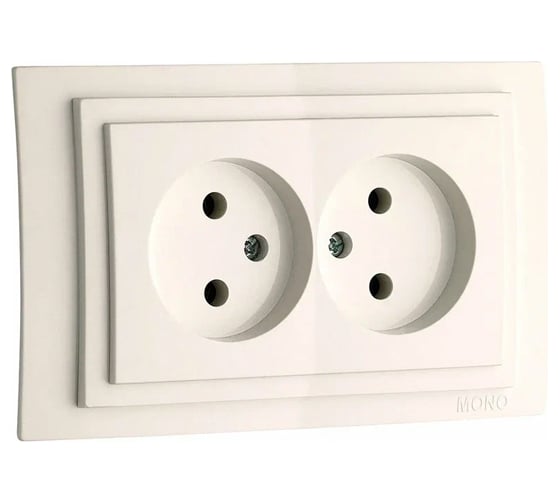 2-я розетка MONO ELECTRIC Larissa, без заземления, слоновая кость 103-010105-121