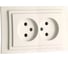 2-я розетка MONO ELECTRIC Larissa, без заземления, слоновая кость 103-010105-121 1