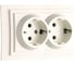 2-я розетка MONO ELECTRIC Larissa, с заземлением, слоновая кость 103-010104-120 1