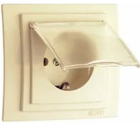 Розетка с крышкой MONO ELECTRIC Larissa, с заземлением, кремовый 103-171721-118