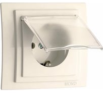 Розетка с крышкой MONO ELECTRIC Larissa, с заземлением, слоновая Кость 103-010121-118