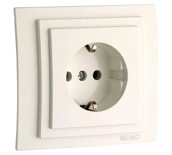 Розетка MONO ELECTRIC Larissa, с заземлением, слоновая кость 103-010121-117 1