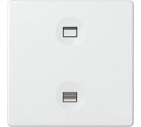 Сенсорный 2-клавишный выключатель Simon с тематической маркировкой Т2, белый 8000624-030