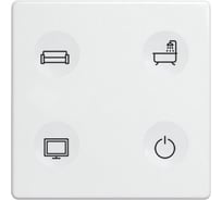 Сенсорный 4-клавишный выключатель Simon с тематической маркировкой Т1, белый 8000643-030