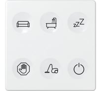 Сенсорный 6-клавишный выключатель Simon с тематической маркировкой Т1, белый 8000663-030