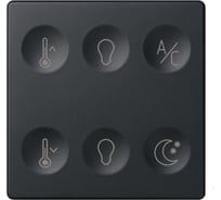 Сенсорный 6-клавишный выключатель Simon с тематической маркировкой Т3, графит 8000665-038