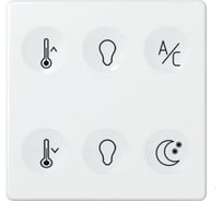 Сенсорный 6-клавишный выключатель Simon с тематической маркировкой Т3, белый 8000665-030