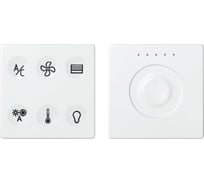 Комплект 6-клавишный сенсорный выключатель + сенсорный регулятор Simon, с тематической маркировкой Т2, KNX, белый 8400674-030