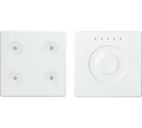 Комплект 4-клавишный сенсорный выключатель + сенсорный регулятор Simon, без маркировки, KNX, белый 8400651-030