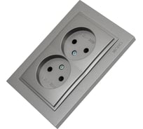 2-я розетка MONO ELECTRIC Despina без заземления, антрацит 102-242405-121