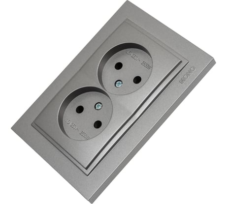 2-я розетка MONO ELECTRIC Despina без заземления, антрацит 102-242405-121
