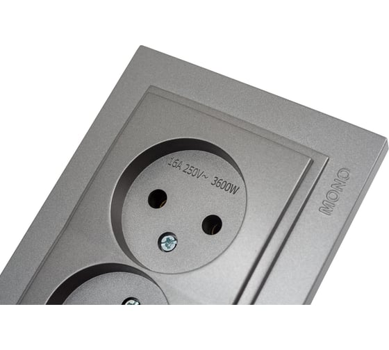 2-я розетка MONO ELECTRIC Despina без заземления, антрацит 102-242405-121