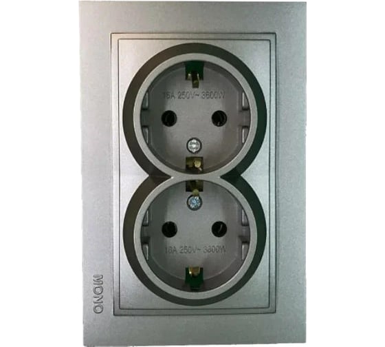 2-я розетка MONO ELECTRIC Despina с заземлением, антрацит 102-242404-120 1