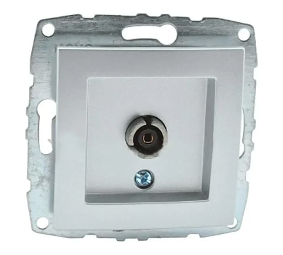 Механизм TV розетки MONO ELECTRIC L/D, с экраном, серебро 500-002105-138