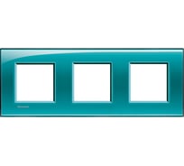 Рамка прямоугольная Legrand Livinglight 3 поста, цвет зелёный LNA4802M3VD