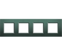 Рамка прямоугольная Legrand Livinglight 4 поста, цвет зелёный шелк LNA4802M4PK