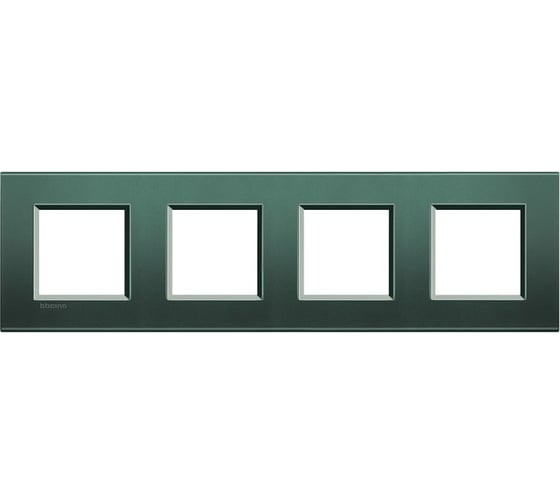 Рамка прямоугольная Legrand Livinglight 4 поста, цвет зелёный шелк LNA4802M4PK 1