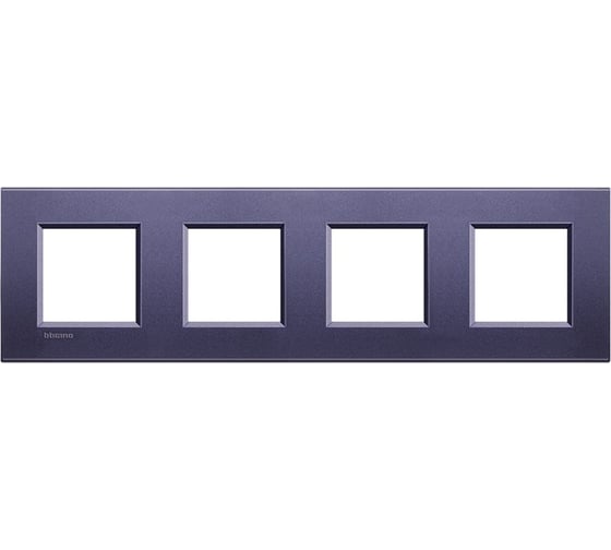 Рамка прямоугольная Legrand Livinglight 4 поста, цвет синий шелк LNA4802M4CB 1