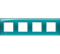 Рамка прямоугольная Legrand Livinglight 4 поста, цвет зелёный LNA4802M4VD