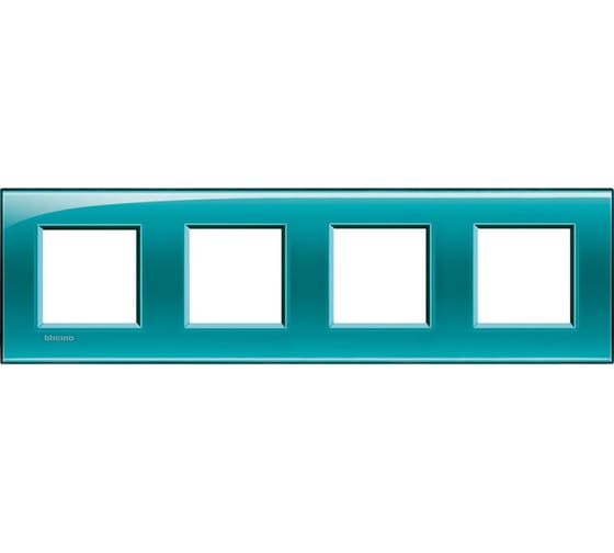 Рамка прямоугольная Legrand Livinglight 4 поста, цвет зелёный LNA4802M4VD 1