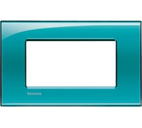 Рамка прямоугольная Legrand Livinglight 4 модуля, цвет зелёный LNA4804VD