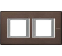 Рамка Legrand Axolute 2x2П 71мм горизонтальная, бронза HA4802M2HBR