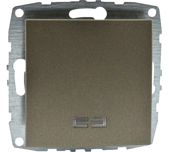 Механизм 1-клавишного выключателя с подсветкой MONO ELECTRIC L/D, бронза 500-002325-101 1