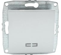 Механизм 1-клавишного выключателя с подсветкой MONO ELECTRIC L/D, серебро 500-002125-101