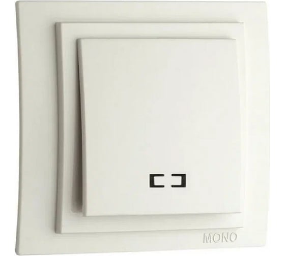 Механизм 1-клавишного выключателя с подсветкой MONO ELECTRIC L/D, слоновая кость 500-000125-101 1