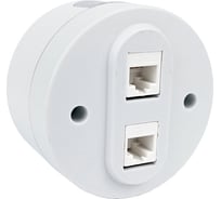 Розетка компьютерная 2-местная OVIVO (RJ45 CAT6), xONE, белый, 406-010000-230