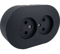 Двойная розетка OVIVO б/з, ОУ, xONE, черный, 406-250000-907